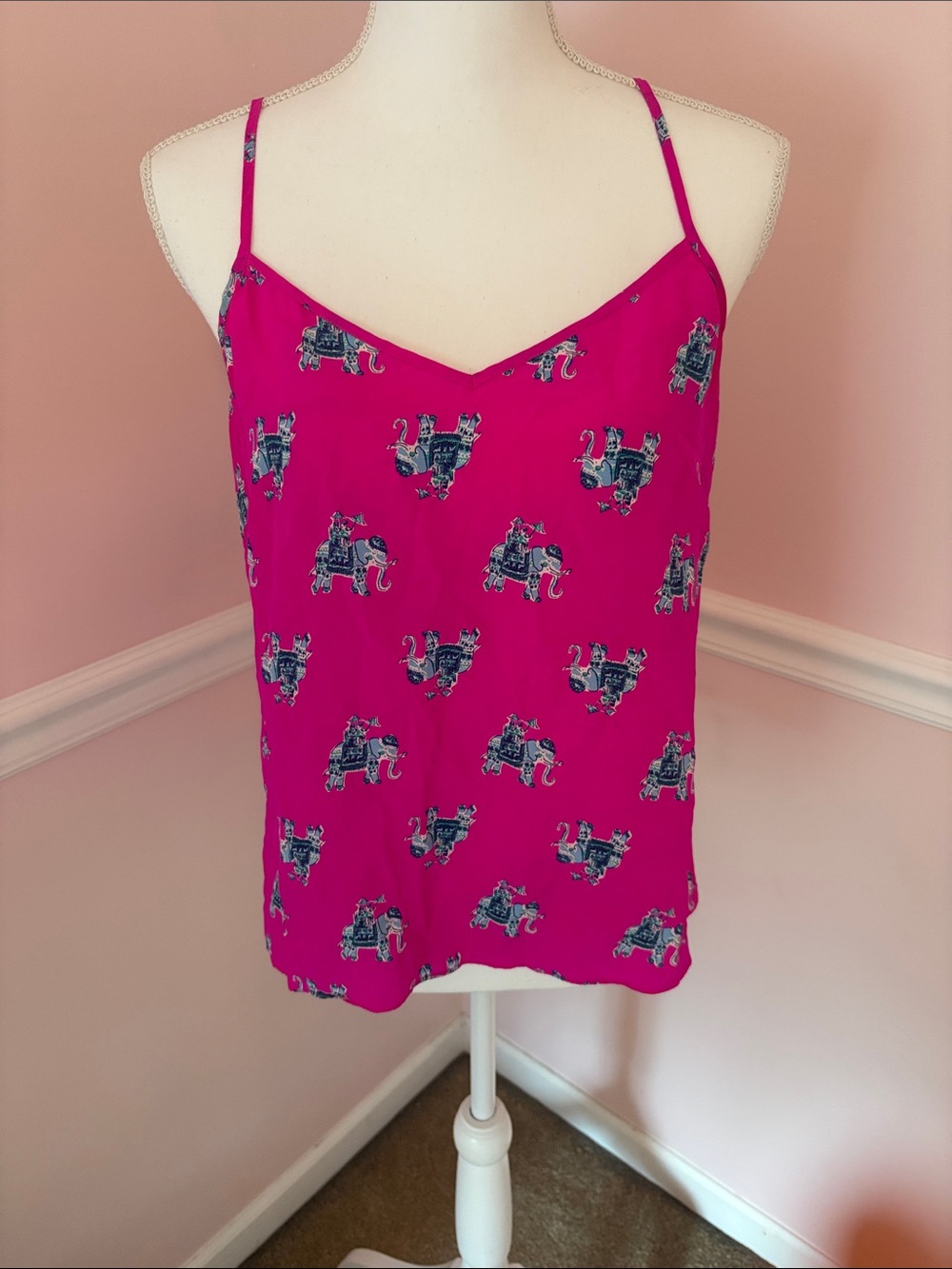Lilly Pulitzer Hot Pink Elephant Print Cami